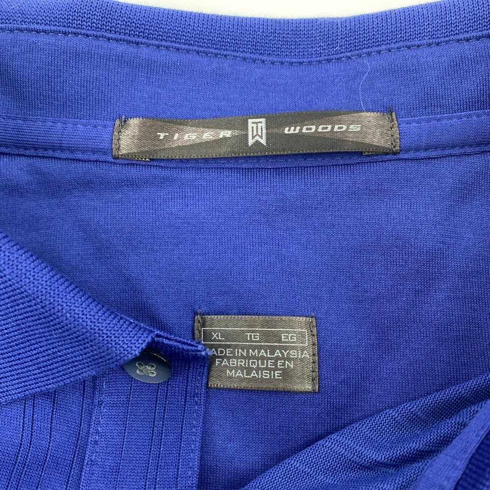 NEW Nike Tiger Woods Golf Polo Shirt Nike Men XL Blue Ribbed Athleisure Sporty - Picture 7 of 13